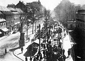 Blick auf den Brueckenmarkt an der Brueckenstrasse Chemnitz image-49512