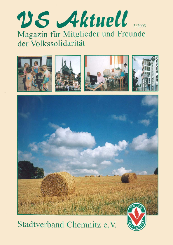VS Aktuell 3/2003 Magazin für Mitglieder und Freunde der Volkssolidarität Chemnitz