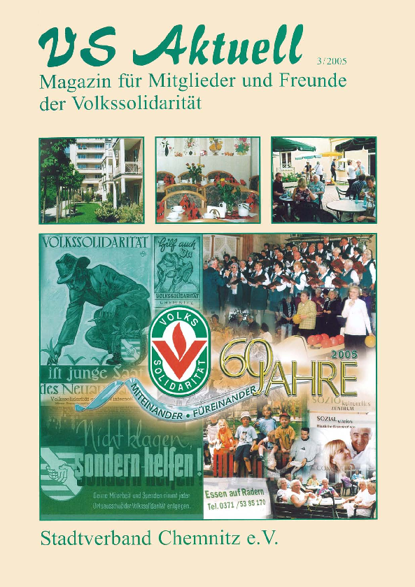 VS Aktuell 3/2005 Magazin für Mitglieder und Freunde der Volkssolidarität Chemnitz